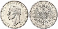 Moneda 2 Mark Hesse-Darmstadt (1806 - 1918) Plata 1895 Ernesto Luis de ...