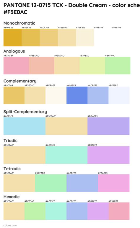 Pantone 12 0715 Tcx Double Cream Color Palettes And Color Scheme