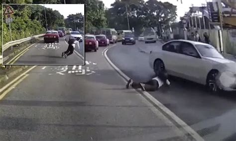 Woman Close To Having Head Run Over By Car In Hong Kong Daily Mail Online
