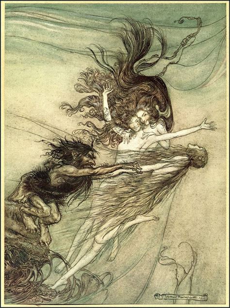 Arthur Rackham WAGNER S RING CYCLE The Rhinegold The Rhine Maidens Teasing Alberich