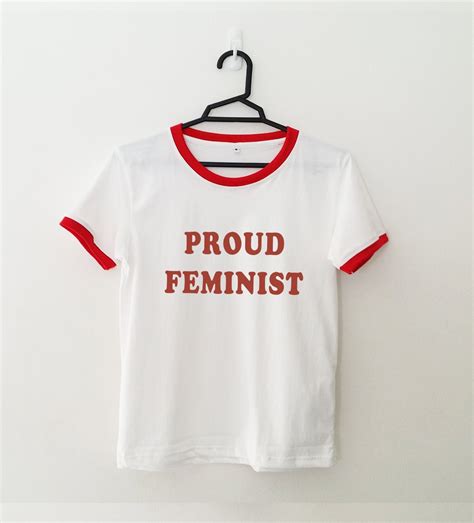 Proud Feminist Shirt Tshirt Ringer Graphic Tee Gift By Spiceteen