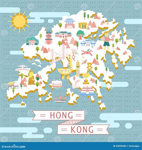 Hong Kong Map Design Stock Vector Illustration Of Creative 63059585