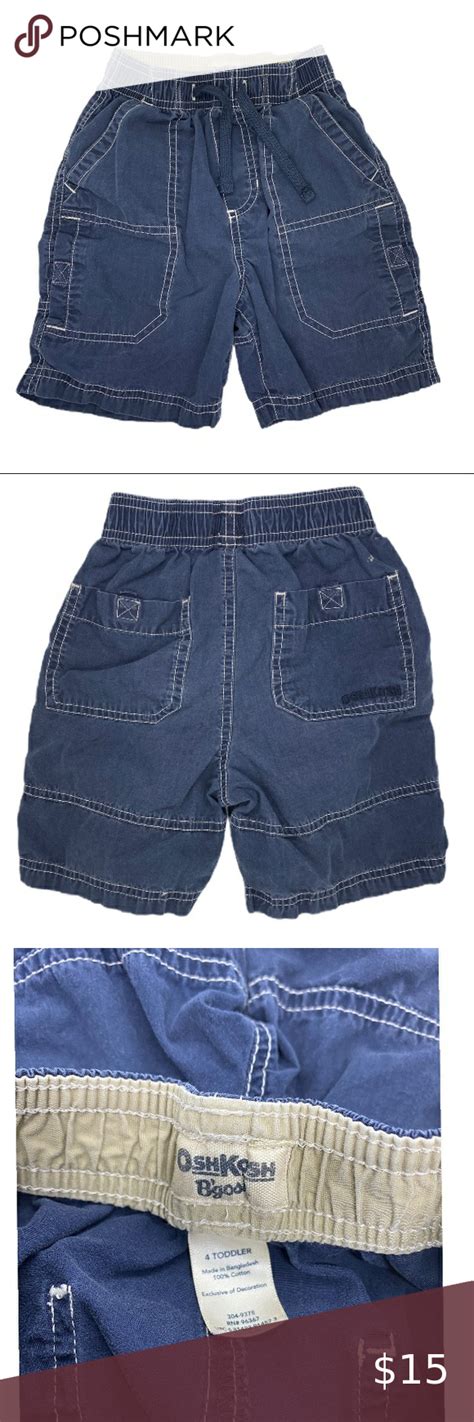 B💲5 Oshkosh Cargo Shorts Navy Blue Toddler Boys Size 4t Navy Shorts