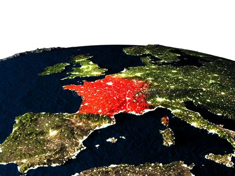 France From Space At Night Stock Illustration Illustration Of Science