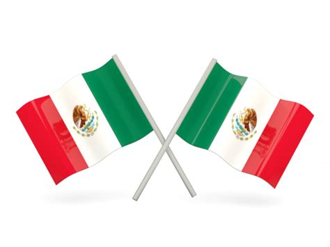 Two Wavy Flags Illustration Of Flag Of Mexico