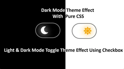 Day And Night Mode Toggle Theme Effect With Pure Css Using Css Font