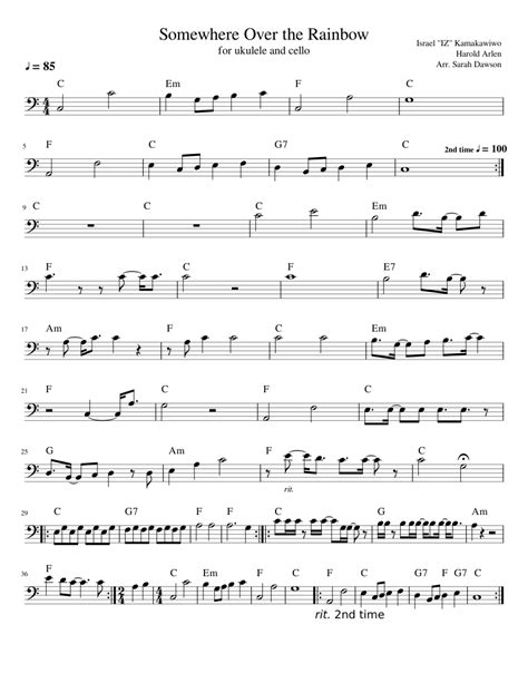 Download And Print In Pdf Or Midi Free Sheet Music For Over The Rainbow