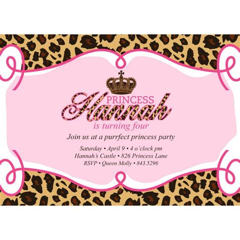 Free Birthday Invitation Templates Leopard Print