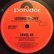 Level 42 – Lessons In Love (1986, Vinyl) - Discogs