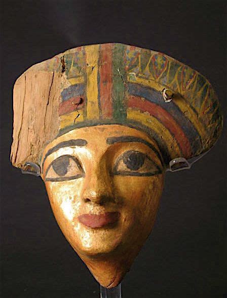 Egyptian Wooden Funerary Mask Em006 Origin Egypt Circa 600 Bc To