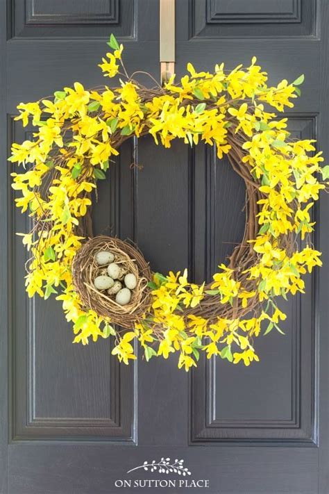 Spring Forsythia Wreath A Pop Of Yellow For Your Door