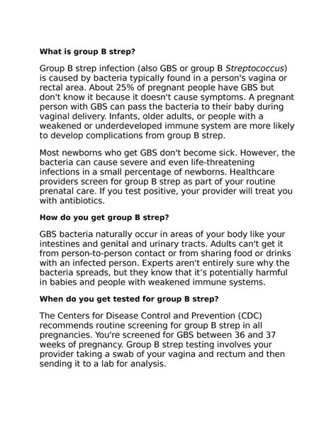 What Is Group B Strep Disease Process What Is Group B Strep Group B Strep Infection Also