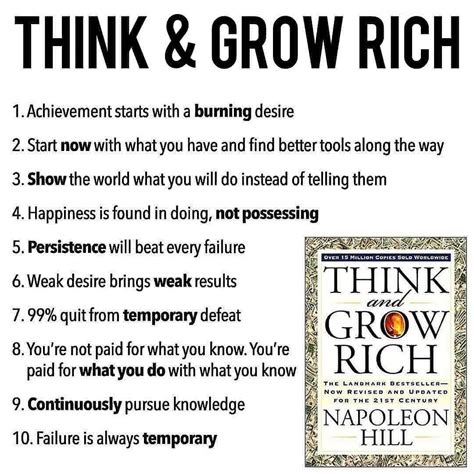 10 Tips Of Think And Grow Rich Bay Napoleon Hill Napoleon Hill Robert