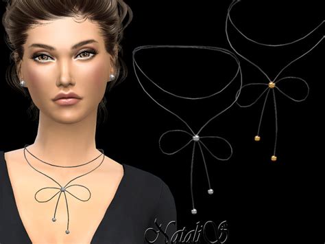 The Sims Resource Natalissimple Cord Necklace With Beads