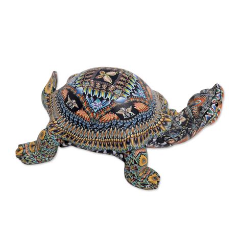 Colorful Polymer Clay Tortoise Sculpture 45 Inch Decorative