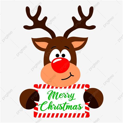 Merry Christmas Sign Vector Hd Images Reindeer Cartoon With Merry