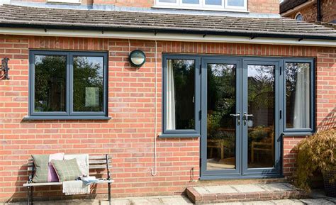 Anthracite Grey Windows On Red Brick House Apple Tree House