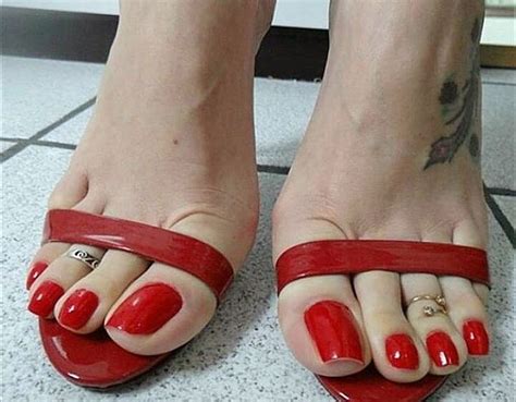 Image May Contain Shoes Red Toenails Long Toenails Cute Toe Nails