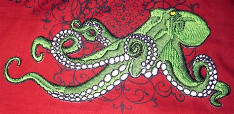 Huge Giant Octopus Octopie Jacket Back Iron On Patch Green Ready To
