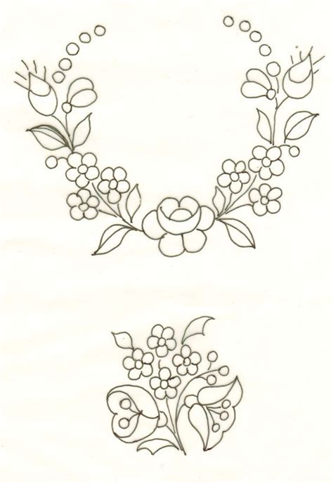 Detail Sketsa Motif Bordir Bunga Koleksi Nomer 2