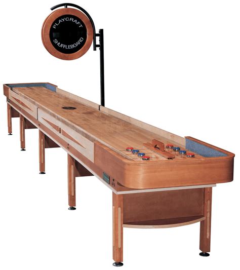 Telluride Honey Shuffleboard Table With Optional Overhead Electronic