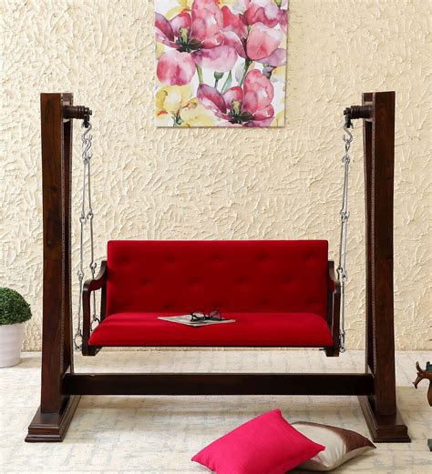 Buy Vishant Solid Wood Swing With Chain In Provincial Teak Finish