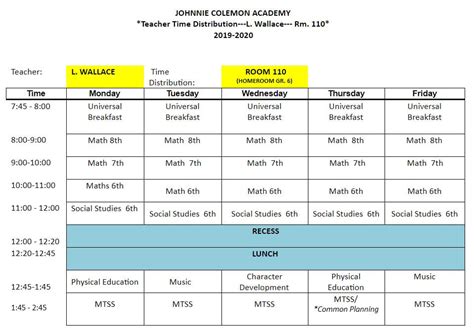 Daily Schedule