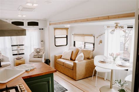 Satellite tv, and free parking. Couple converts Cougar Camper into a light-filled tiny home