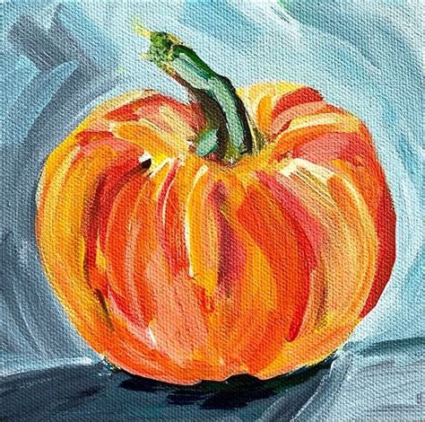 Learn How To Paint A Pumpkin On Canvas With Acrylic Paint Painting