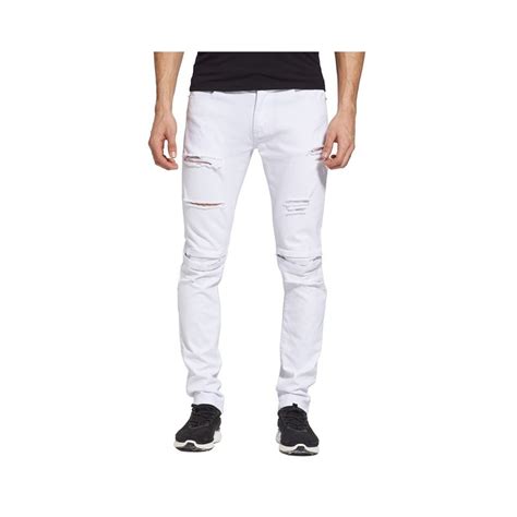 International shipping and returns available. Men's Jeans Slim Fit White Skinny Jeans Torn