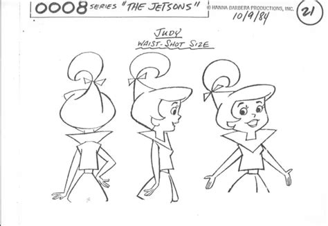 Lot Of 4 The Jetsons Model Sheets Judy Hanna Barbera 1091984 Uf Xerox