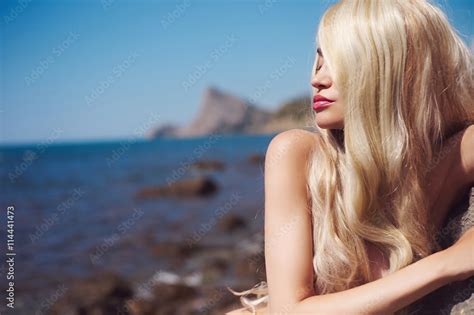 Beautiful Nude Woman On Beach Stock Photo Adobe Stock