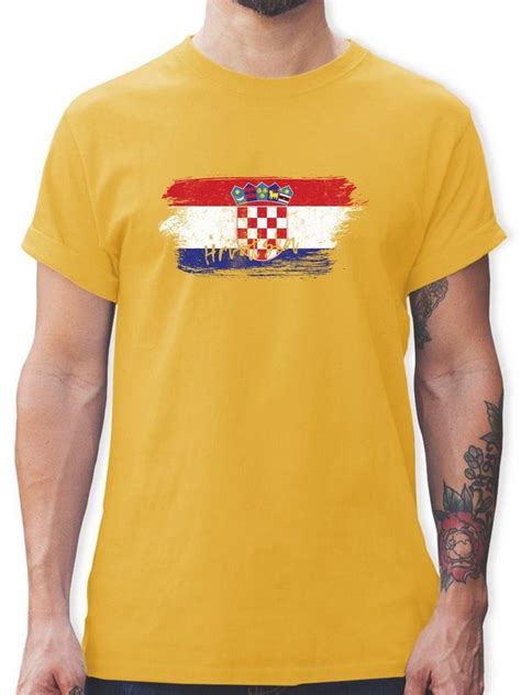 Insgesamt 24 nationen treten von 11. Shirtracer T-Shirt »Kroatien Vintage - Herren Premium T ...