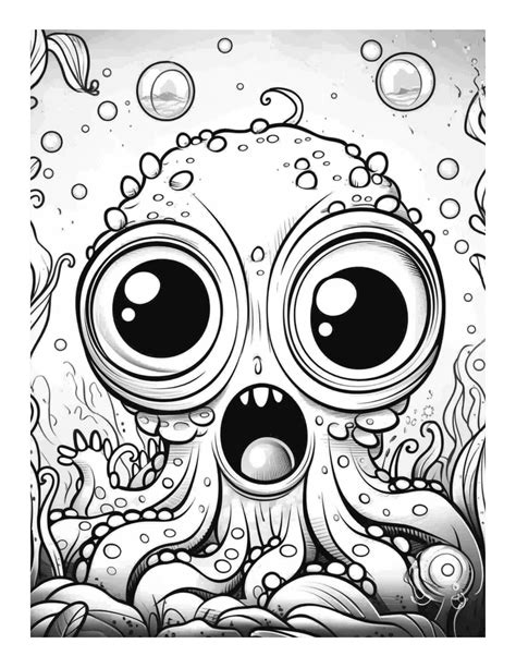 free bugged eyed monster coloring page 51 free coloring adventure
