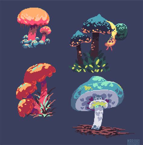 Oc Imaginary Mushrooms Study Pixelart Pixel Art Characters Pixel