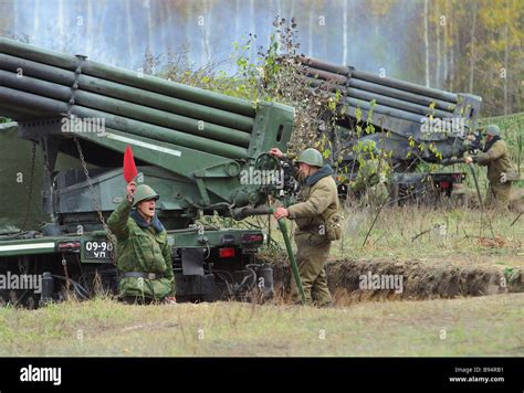 bm 21a belgrad multi barrel rocket launcher crews of belarus have a shooting drill belarussian