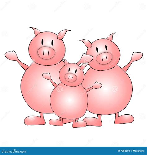 Three Little Pigs Cartoon Stock Illustration Image Of Image 7288602