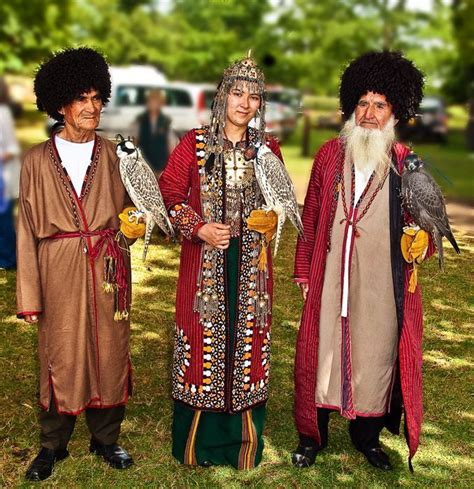 The Turkmen Falconers In Their Traditional Dress Image By Anguskirk