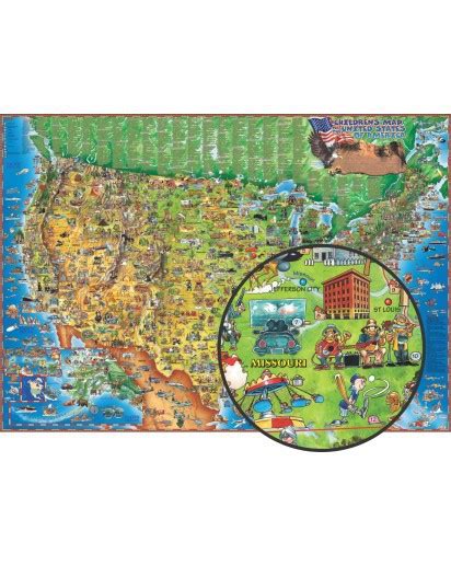 A Brighter Child Dinos Illustrated Childrens Map Of The Usa Geography
