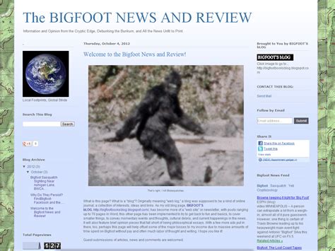 Bigfoots Blog New Blog The Bigfoot News And Review