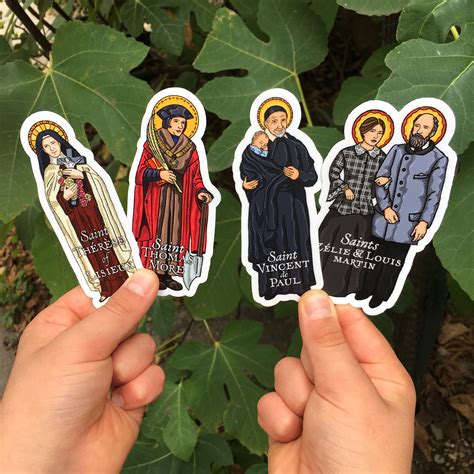Catholic Saints 4 Inch Die Cut Vinyl Stickers Peel And Stick