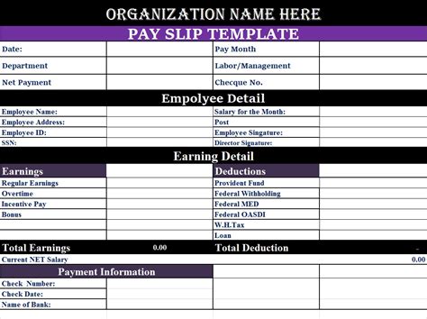 Payslip Template Artofit