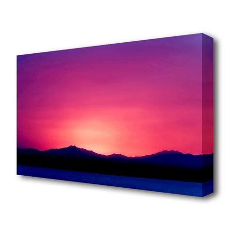 Pink Sunset Skies Landscape Photographic Print On Canvas East Urban