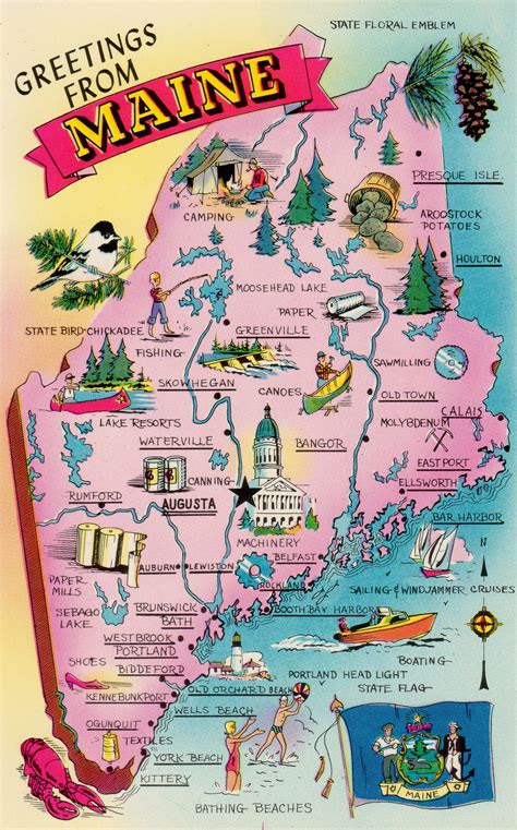 State Of Maine Maine Vacation Maine Map Maine Travel