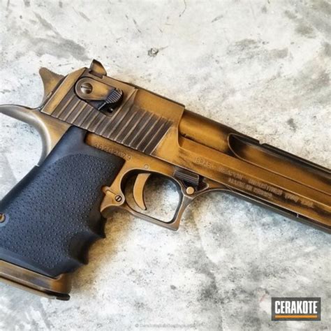 Iwi Desert Eagle In A Distressed Bronze And Black Cerakote Finish By
