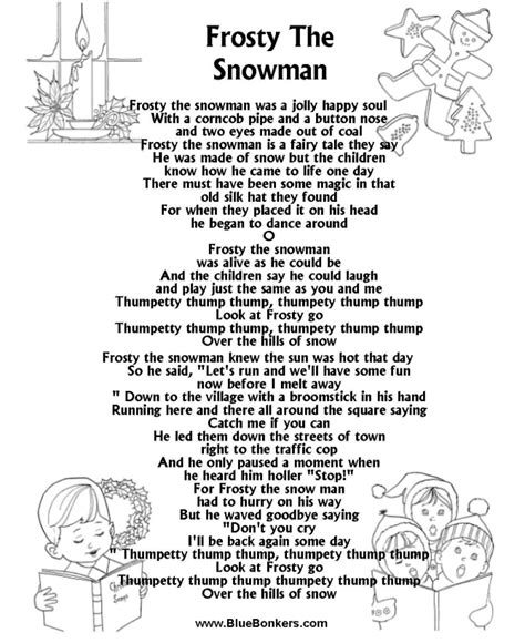 Free Printable Christmas Song Lyrics