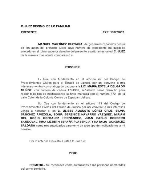 Escrito De Autorizados Y Abogado Patrono Pdf