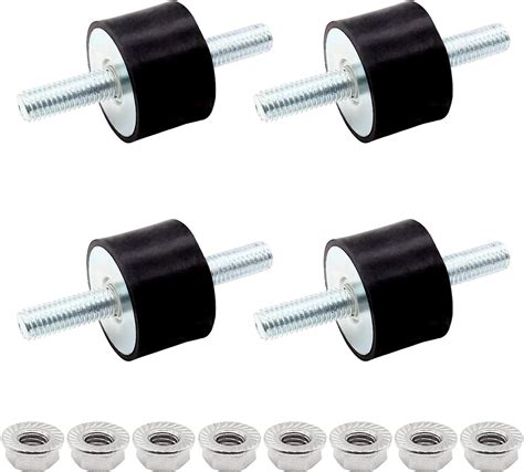 Kyuionty 4 Pack M6 Rubber Isolator Mounts Double Studs