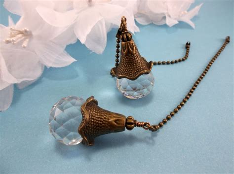 Clear Crystal Ceiling Fan Pull Set Crystal Light Pull Ball Etsy