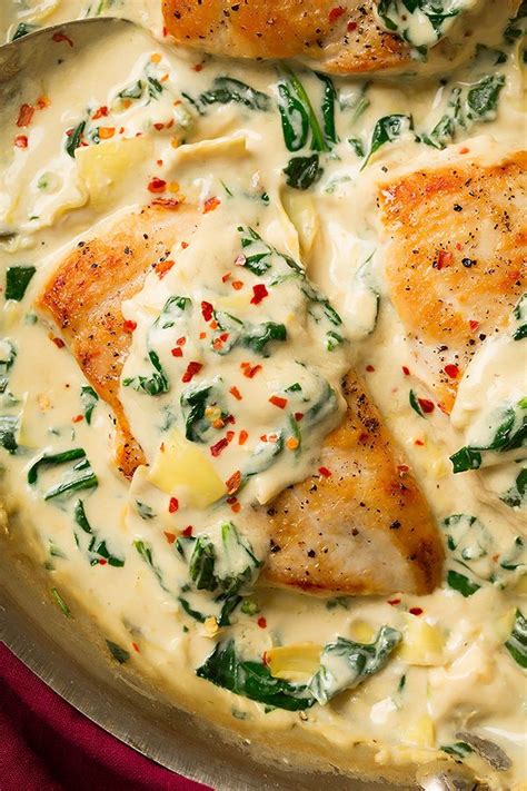 Skillet Chicken With Creamy Spinach Artichoke Sauce Cooking Classy